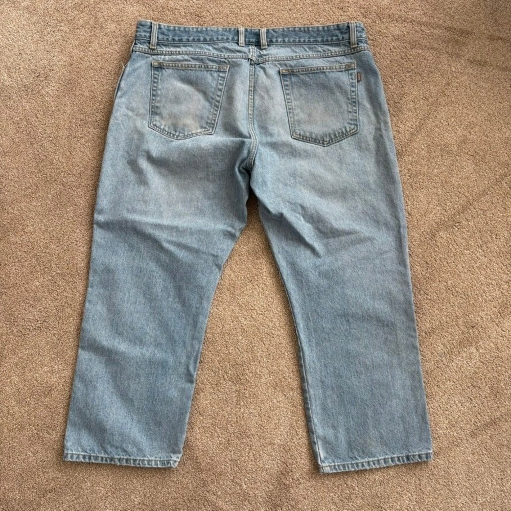 Cabelas Mens Jeans Relaxed Fit 42/29 Light Blue Wash Cotton Straight Leg Rugged - Picture 7 of 11